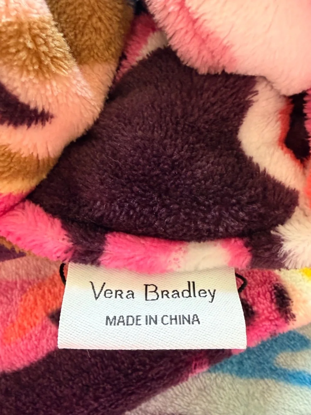 Vera Bradley Fleece Travel Blanket Floral Pink Purple Multicolor